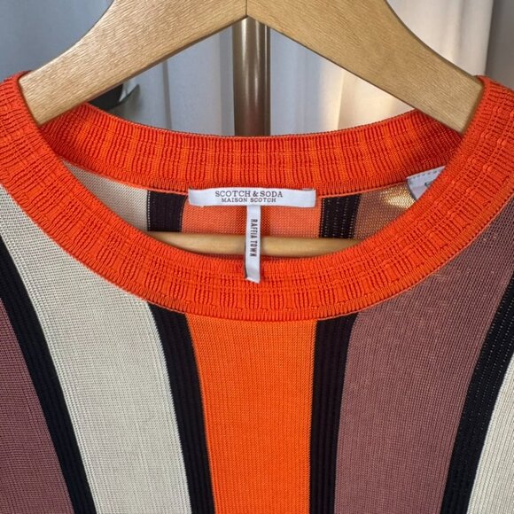 Scotch & Soda Raffia Town Maison Striped Knit Top Medium - Picture 5 of 9
